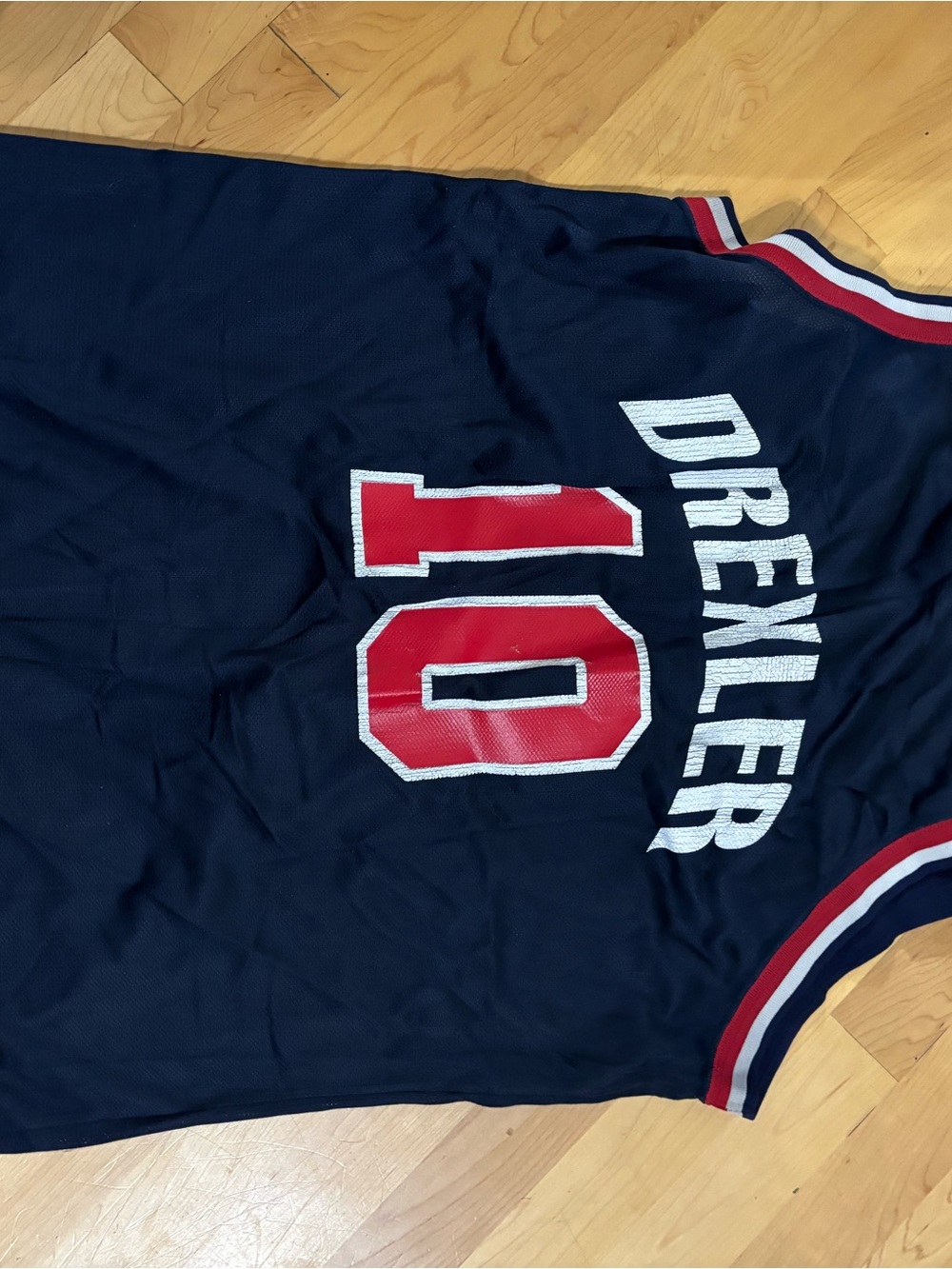 Champion Navy USA Basketball Jersey with Red & White Drexler XL - Picture 3 of 3